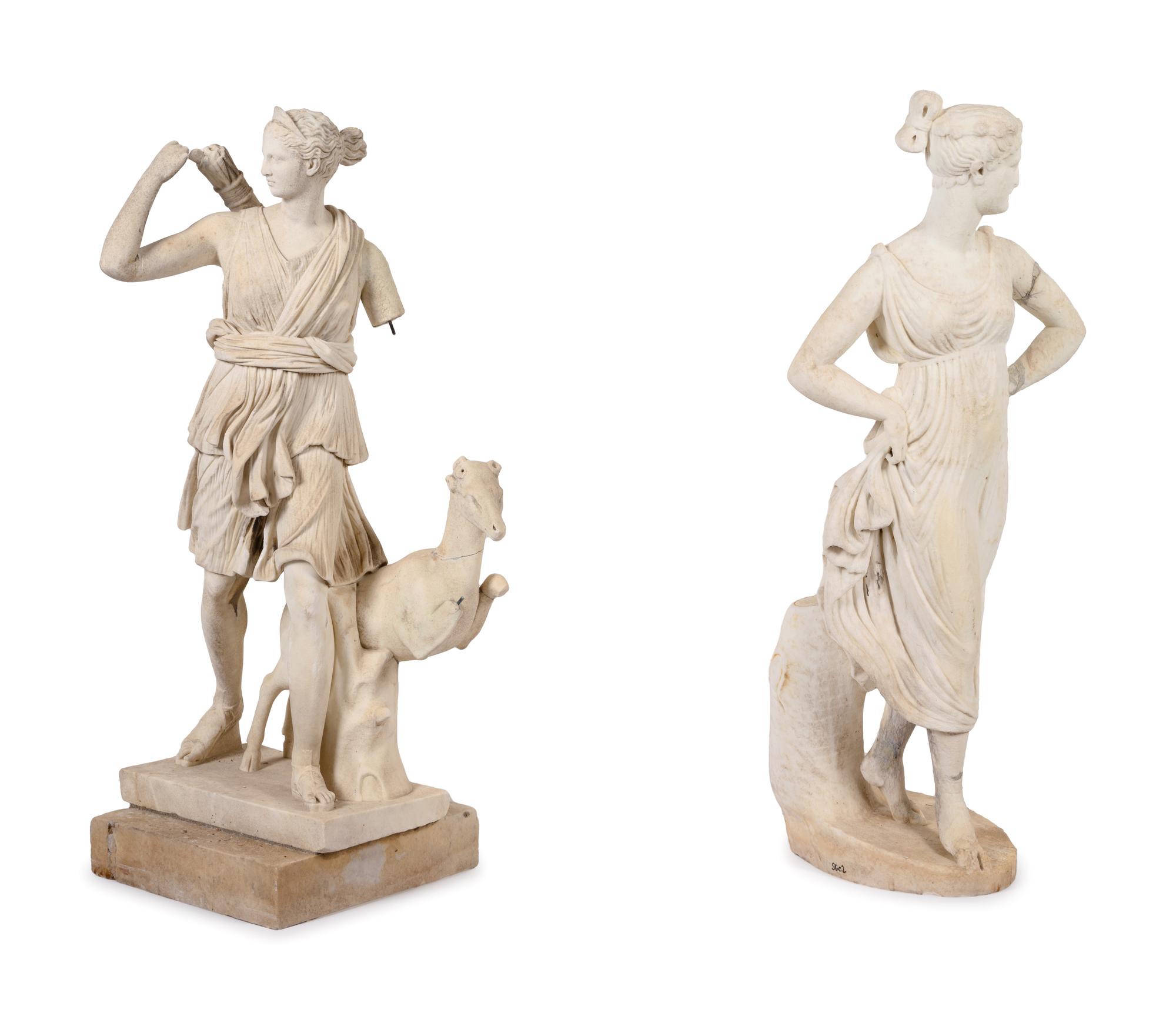 Two Grand Tour Marble Sculptures
