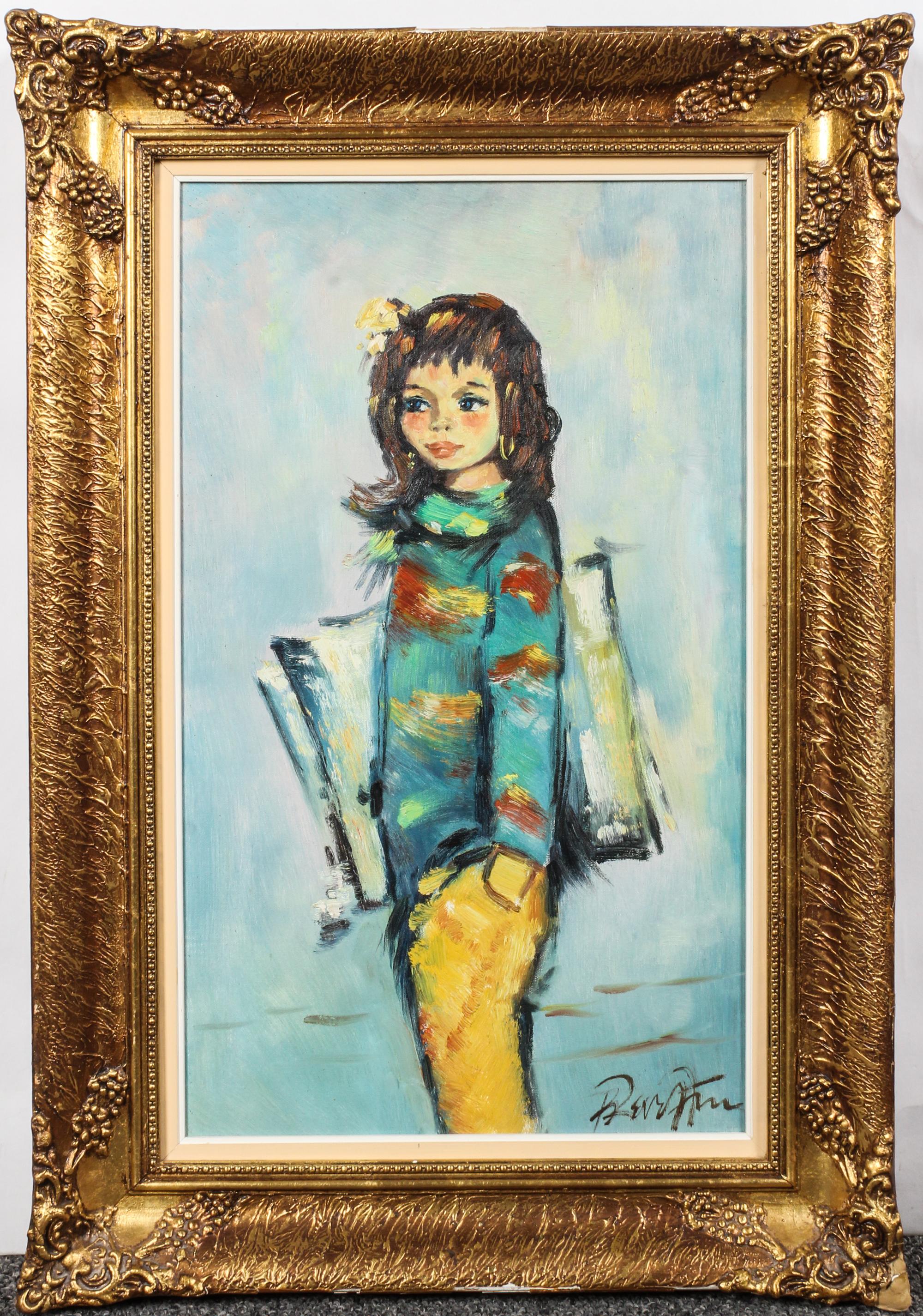 Artist Unknown, (20th century), Girl Holding Canvases