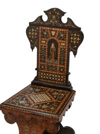 A Pair of Northern Italian Bone Inlaid Hall Chairs