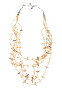 Zuni Five Strand Bird Fetish Necklace Length 27 inches