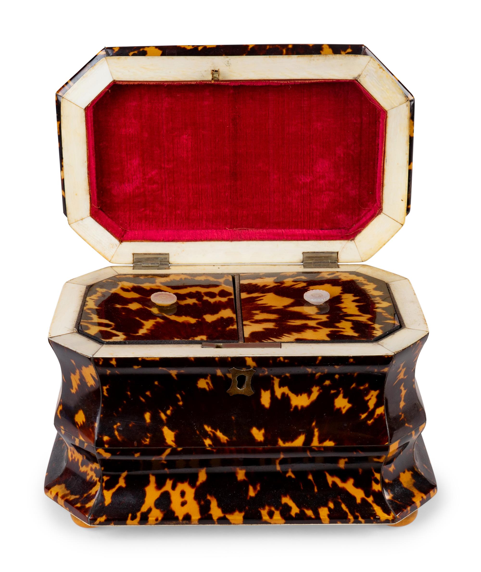 A Regency Tortoiseshell Tea Caddy — EARLY 19TH CENTURY