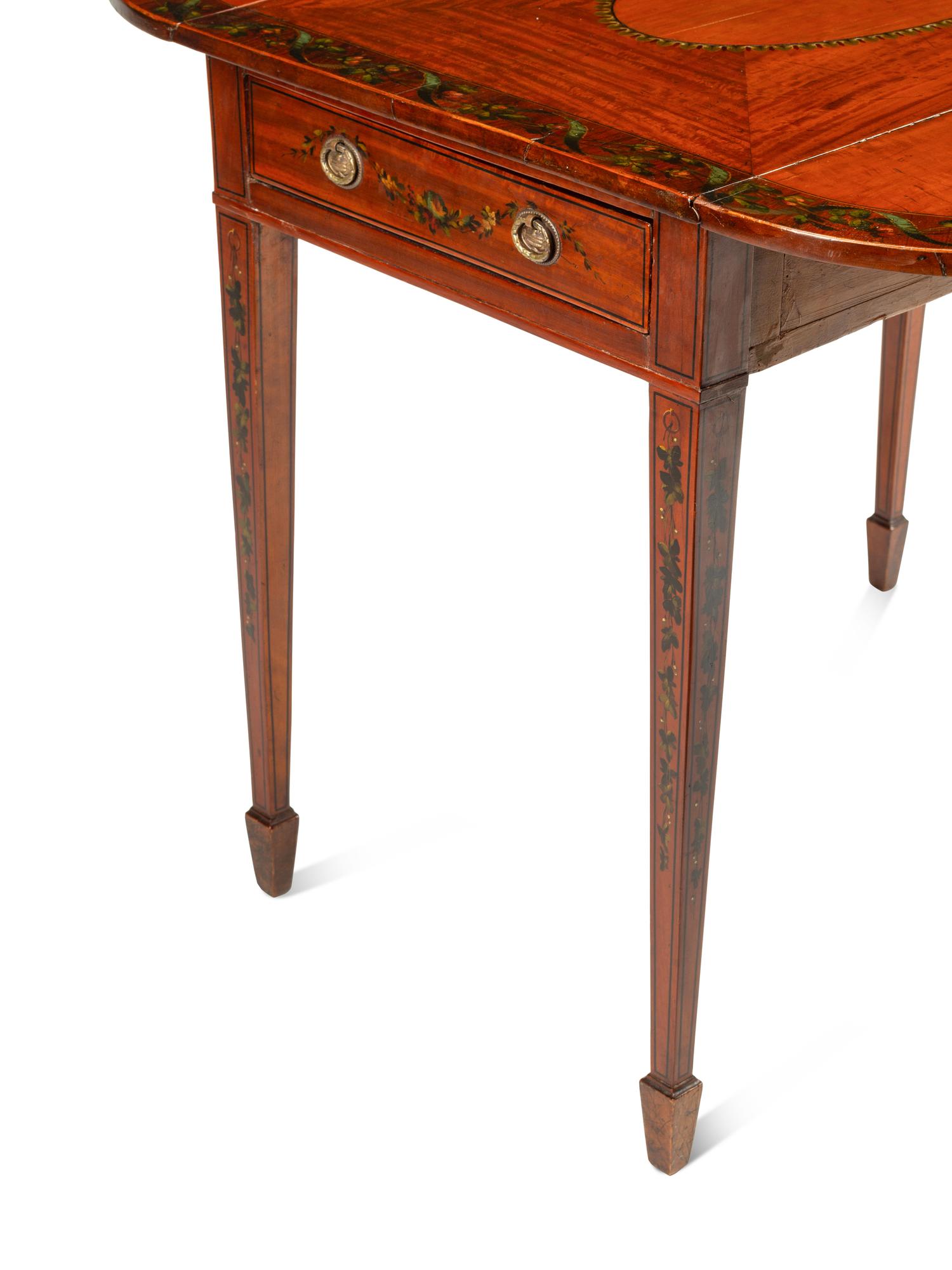 A George III Painted Satinwood Pembroke Table