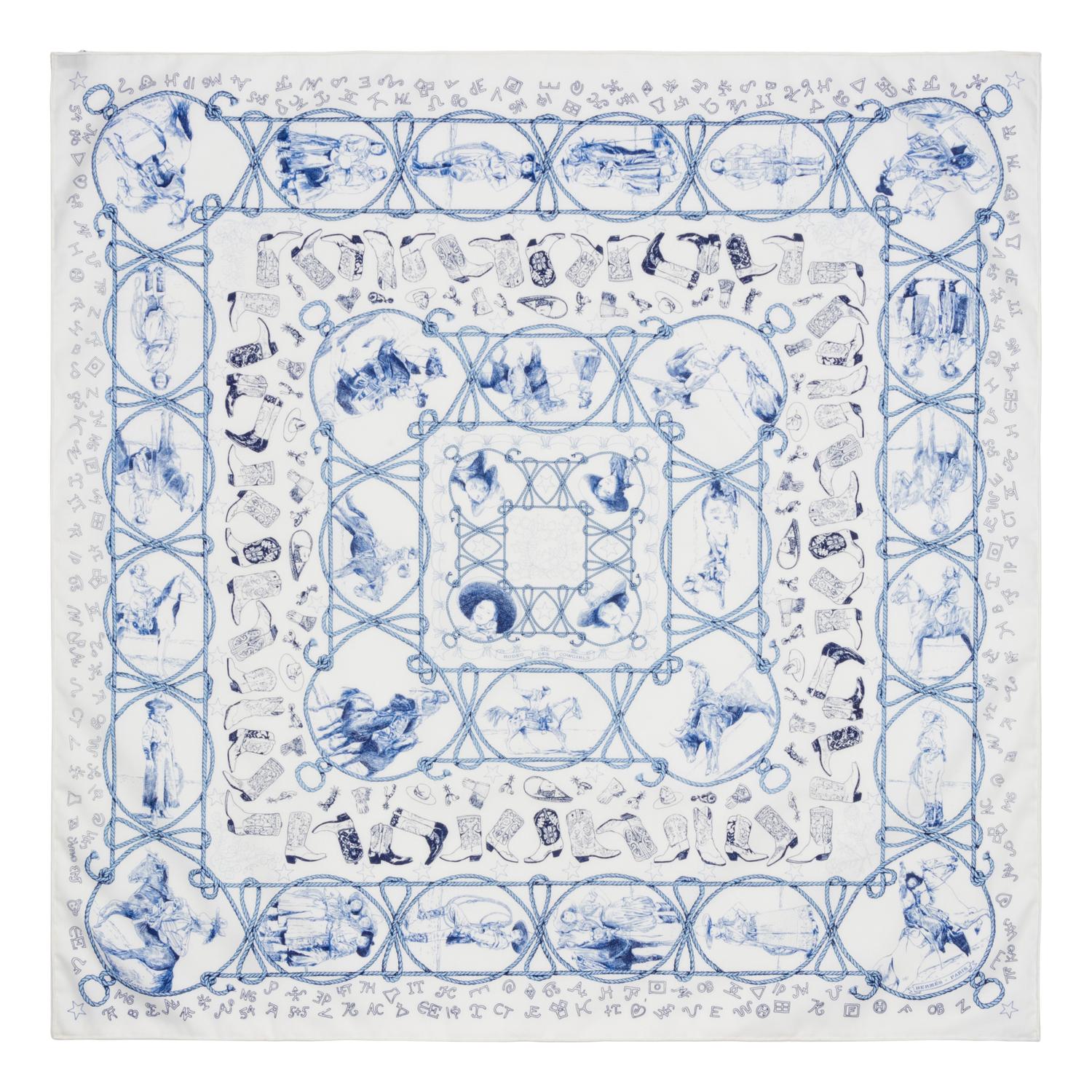 Three Hermès 70cm Cotton Scarf, 1990-2010s
