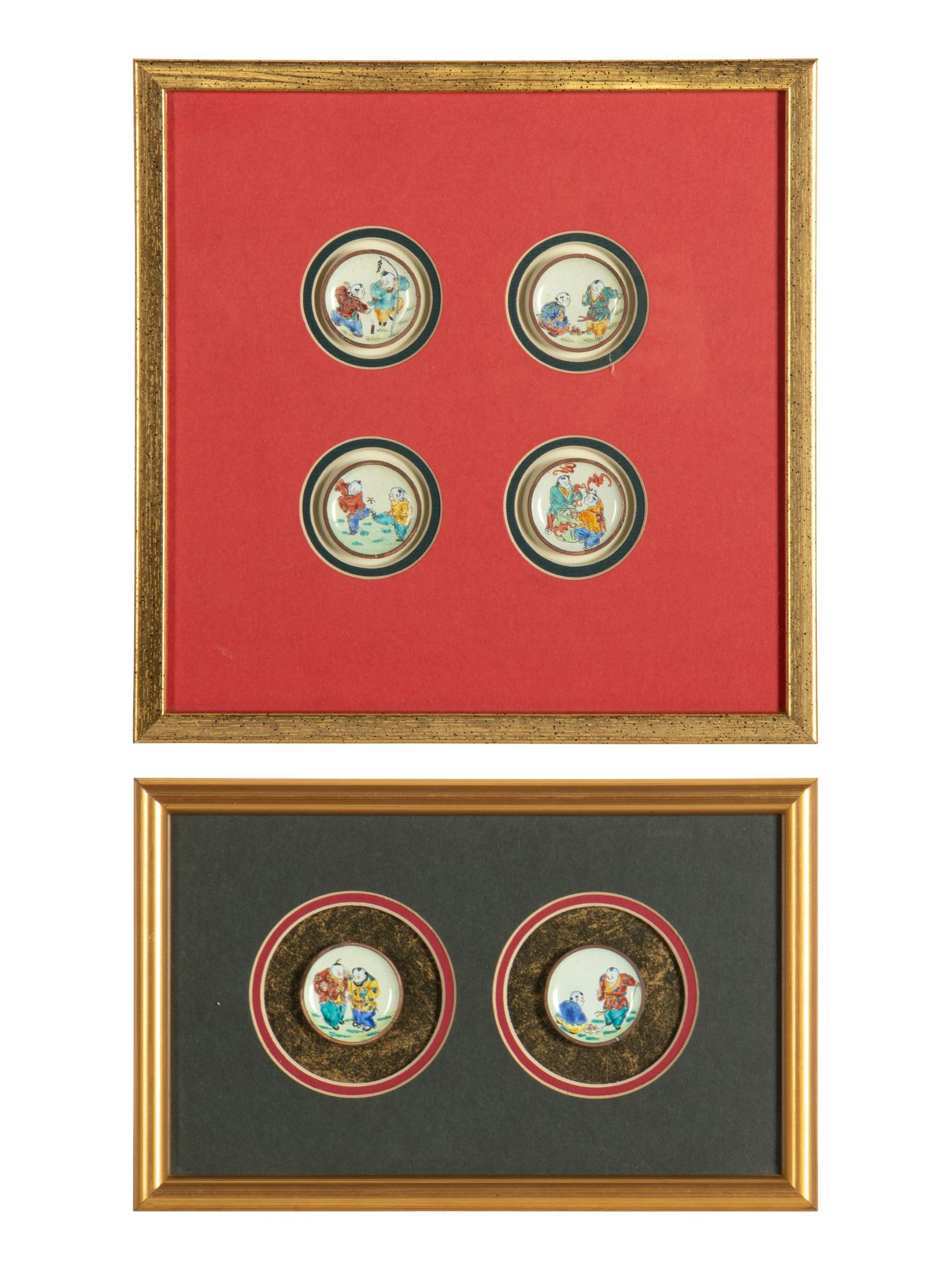 Eight Chinese Enamel on Copper Snuff Dishes