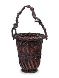 A Large Japanese Ikebana Bamboo Flower Arranging Basket