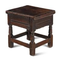 An English Oak Box Stool