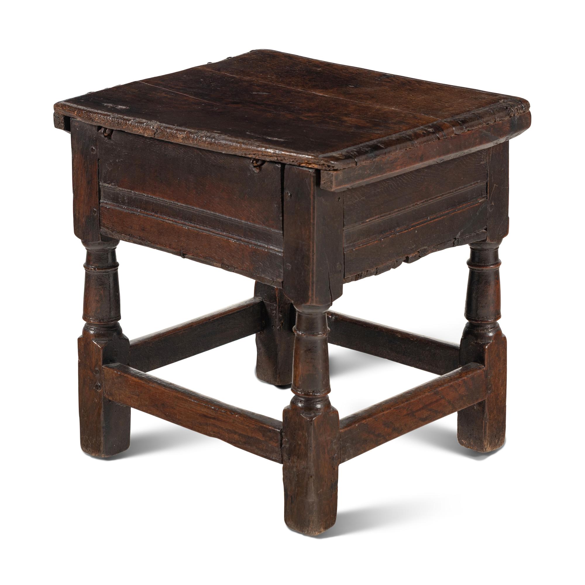 An English Oak Box Stool