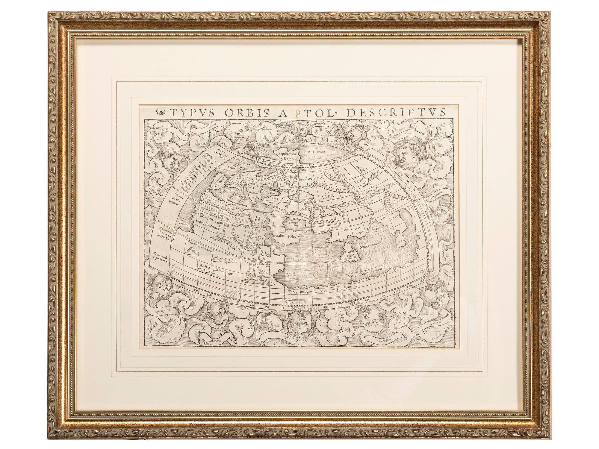 MÜNSTER, Sebastian (1488-1552). Typus Orbis A Ptol. Descriptus . Basle, ca 1542 or later.