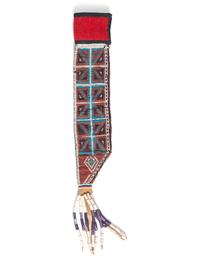 Great Lakes Loom Beaded Knife Sheath, with Wampum Shells