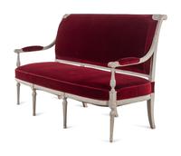 A Louis XVI White-Painted Beechwood Settee