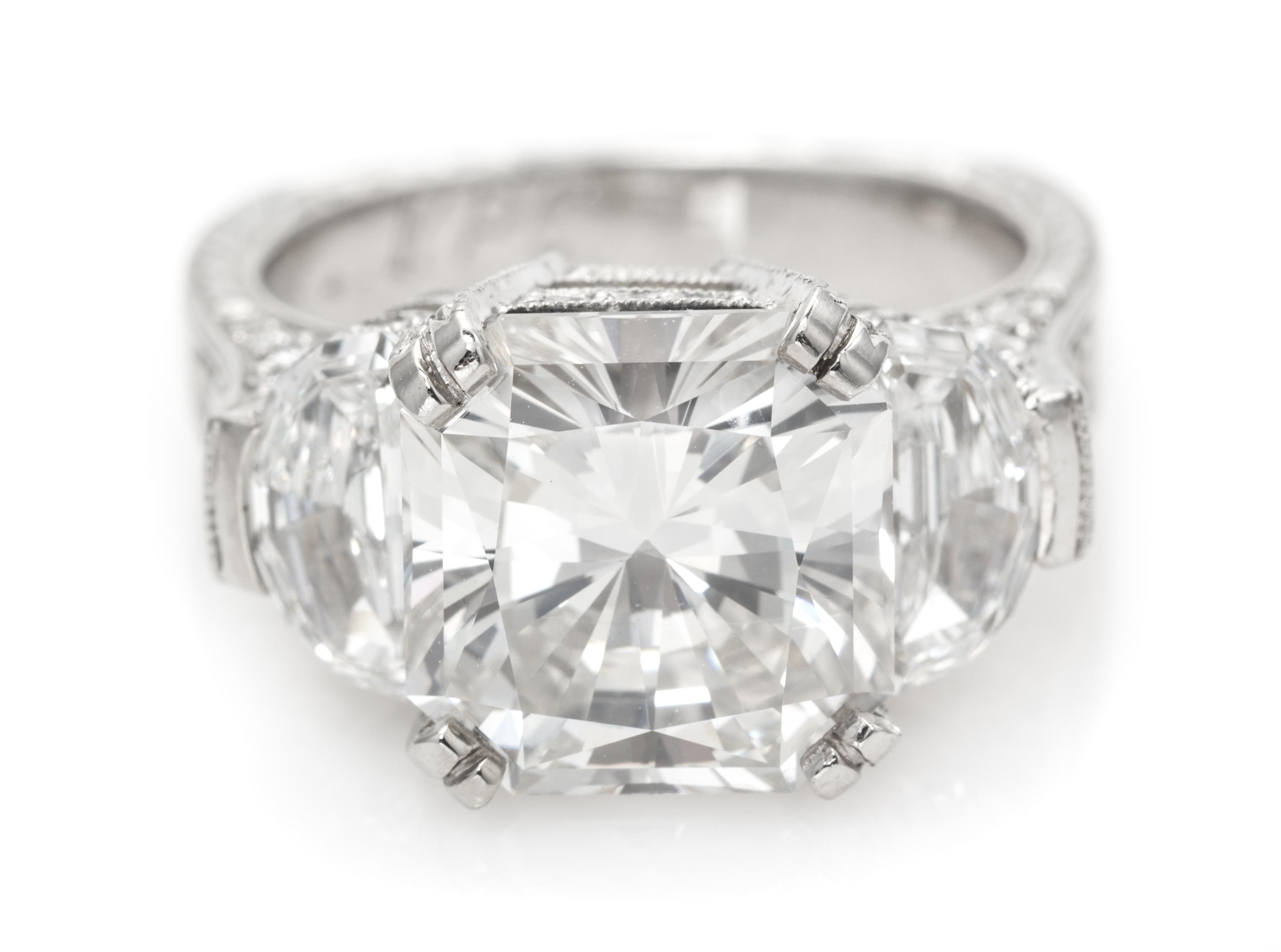 A Platinum and Treated Diamond Ring, 8.50 dwts.