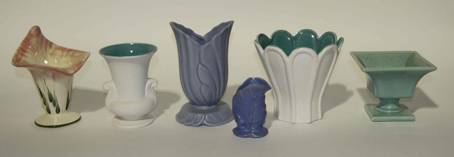 A Group of Fifteen Haeger Pottery Vases Height of tallest 8 inches.