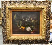 Artist Unknown, , Still Life with Glass, Flowers, Fruit, and Jewelry