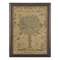 A Fine English Needlework Adam and Eve Sampler