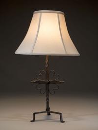 A Folk Art Wrought Iron Table Lamp