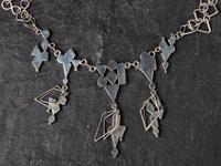 Abstract Silver Necklace, with Inlay