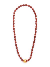 TIFFANY & CO., ANGELA CUMMINGS, YELLOW GOLD AND JASPER BEAD NECKLACE