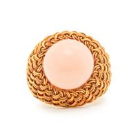 YELLOW GOLD AND CORAL RING