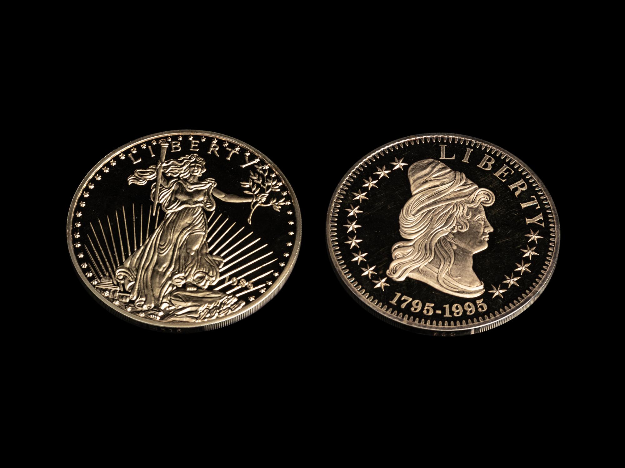 [PRIVATE ISSUE] Two 1/2-Pound Gold-Plated Silver Rounds