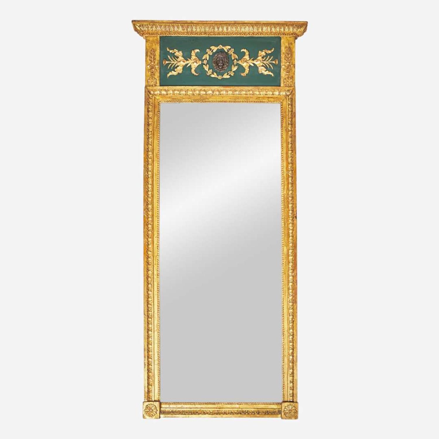 A Neoclassical parcel painted giltwood pier mirror Northern European, circa 1800