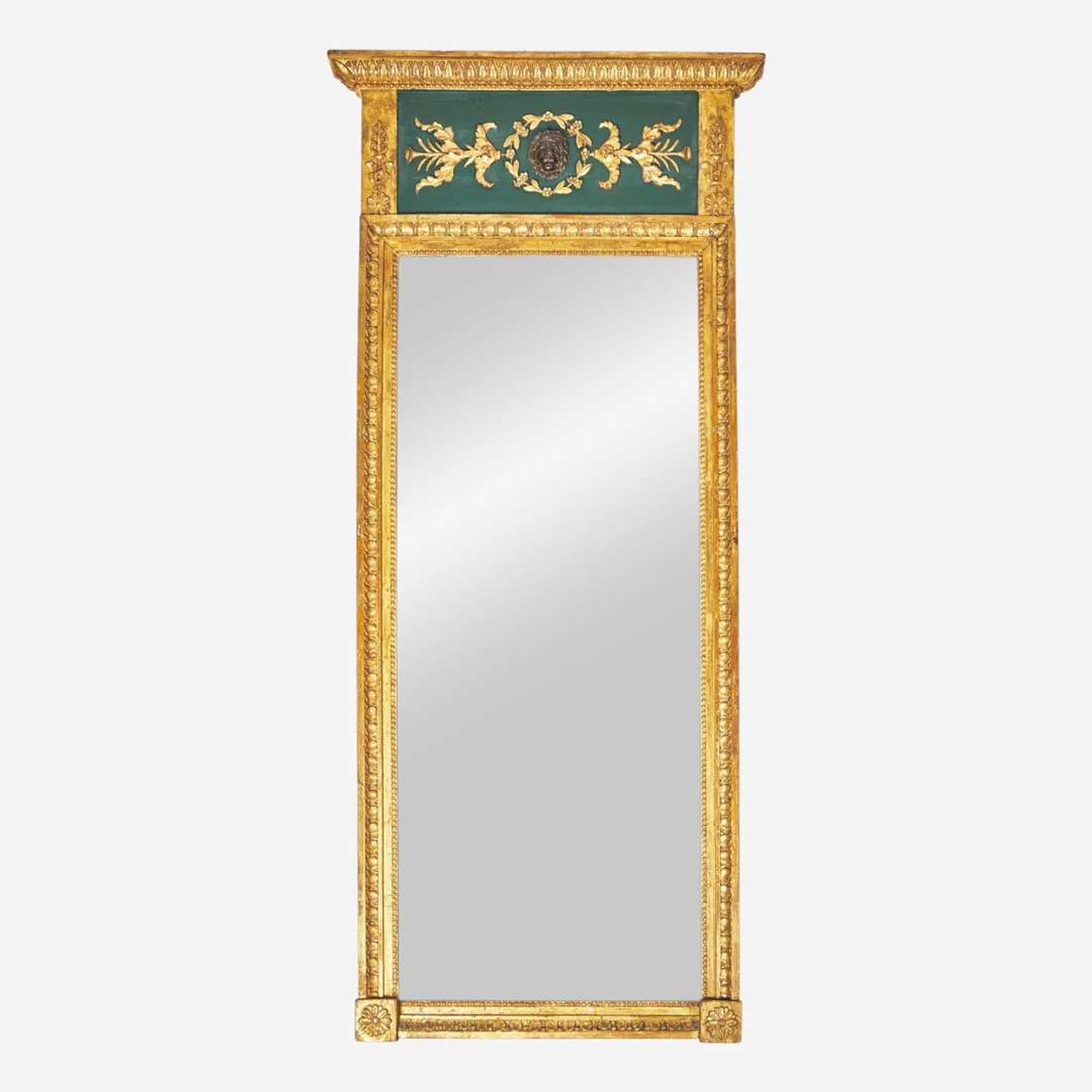 A Neoclassical parcel painted giltwood pier mirror Northern European, circa 1800