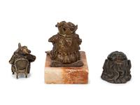 Three Continental Figural Inkwells
