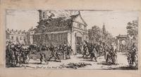 A pair of etchings (one from Les Petites Misères de la Guerre, the other from Gobbi)
