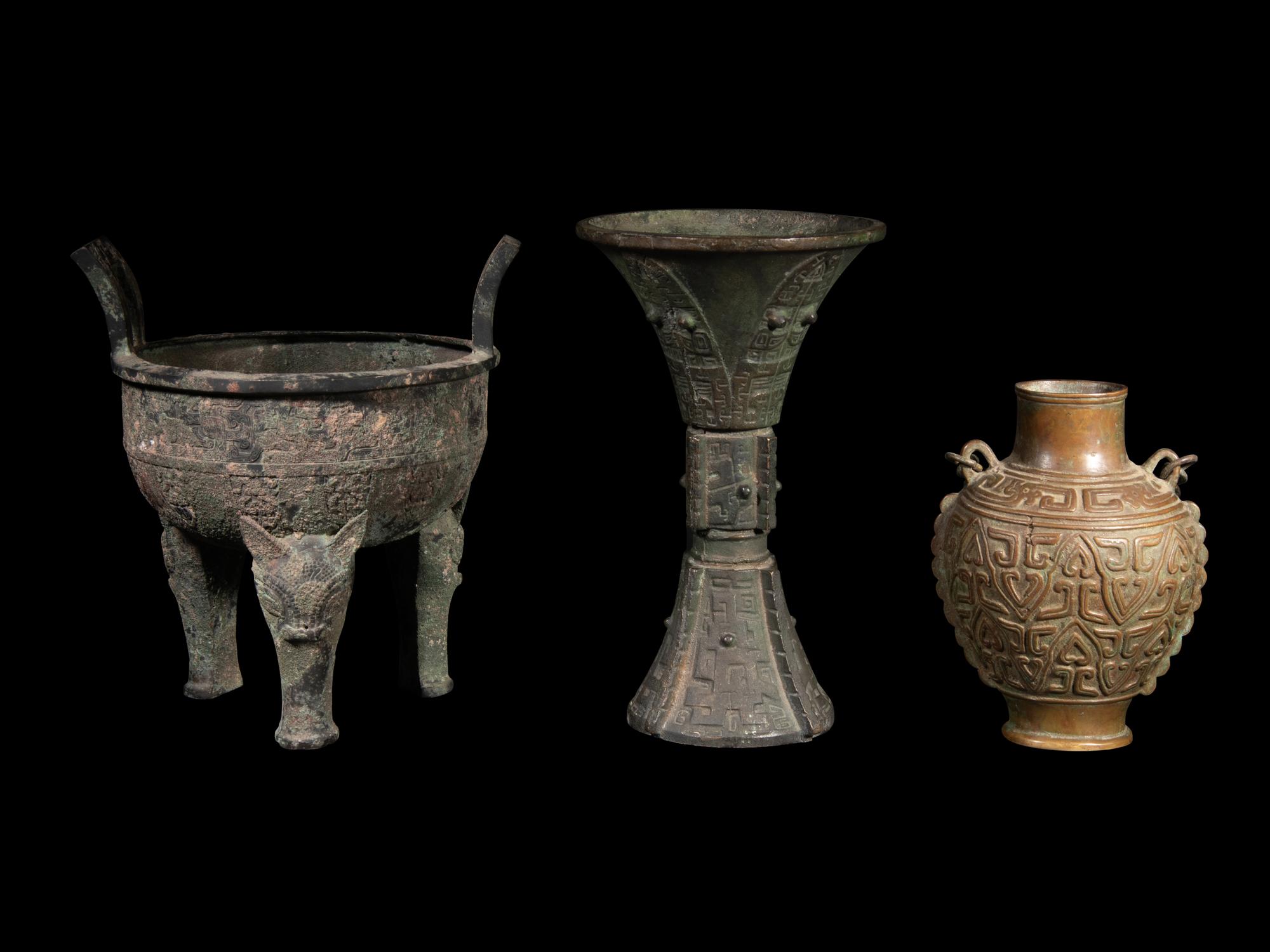 Three Chinese Bronze Vessels