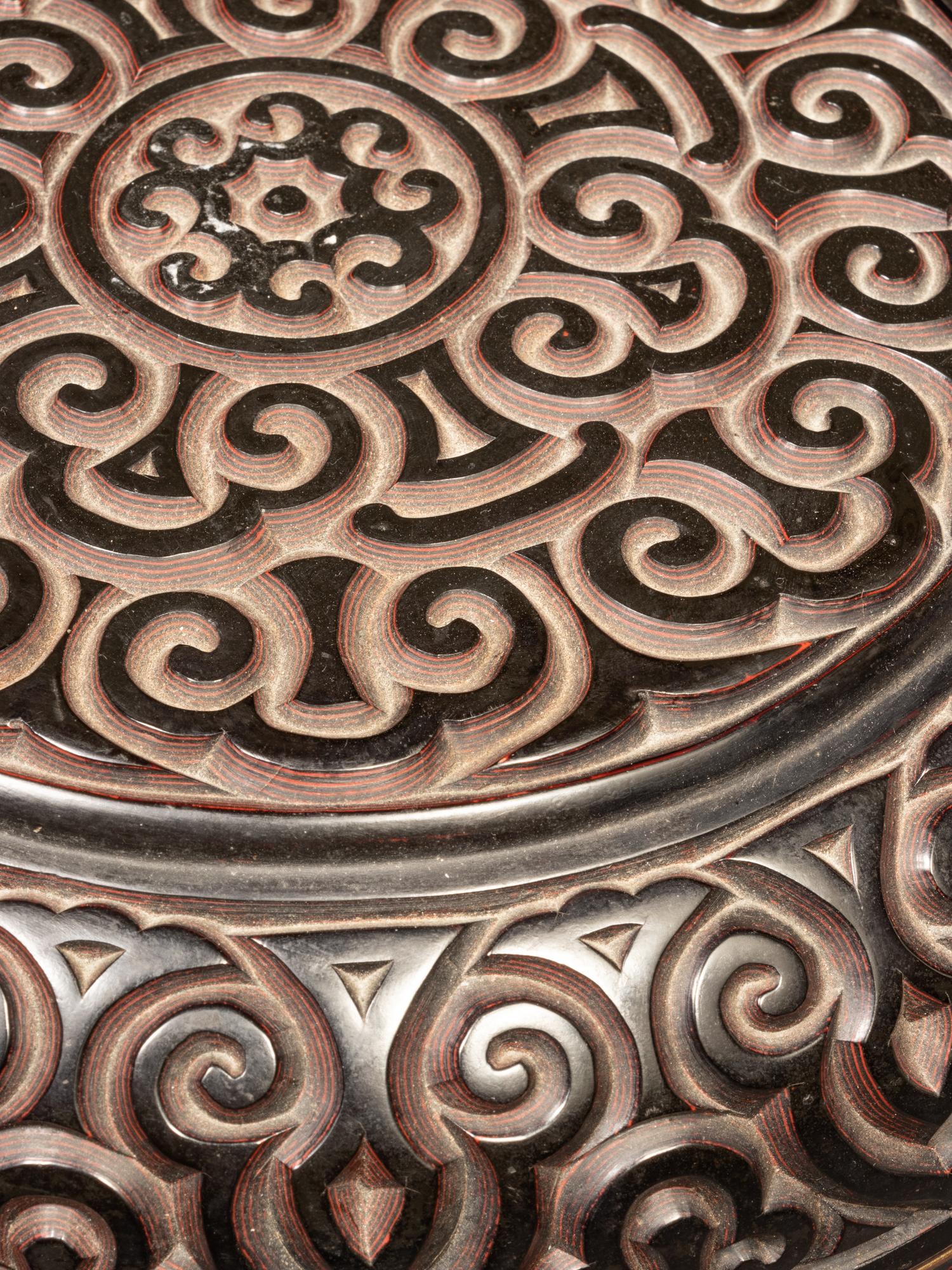 A Tixi Lacquer Circular Covered Box