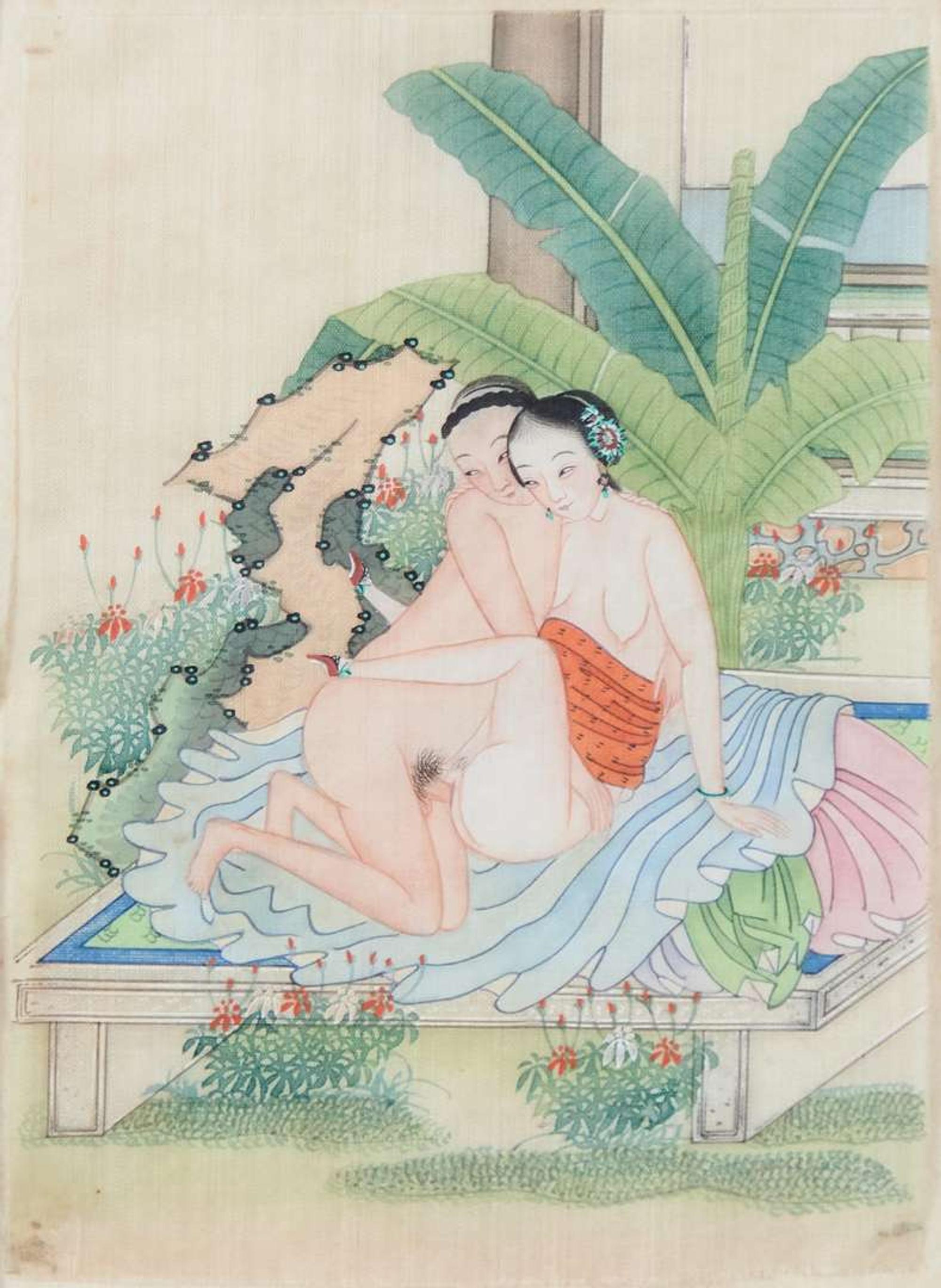 A set of twelve Chinese erotic album leaves, late Qing dynasty to Republic period 春宮圖一組十二幅 晚清至民國