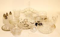 A Collection of Nineteen Cut Glass and Molded Glass Articles. Height of tallest 10 1/2 inches.