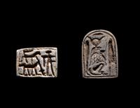 Two Egyptian Steatite Plaques