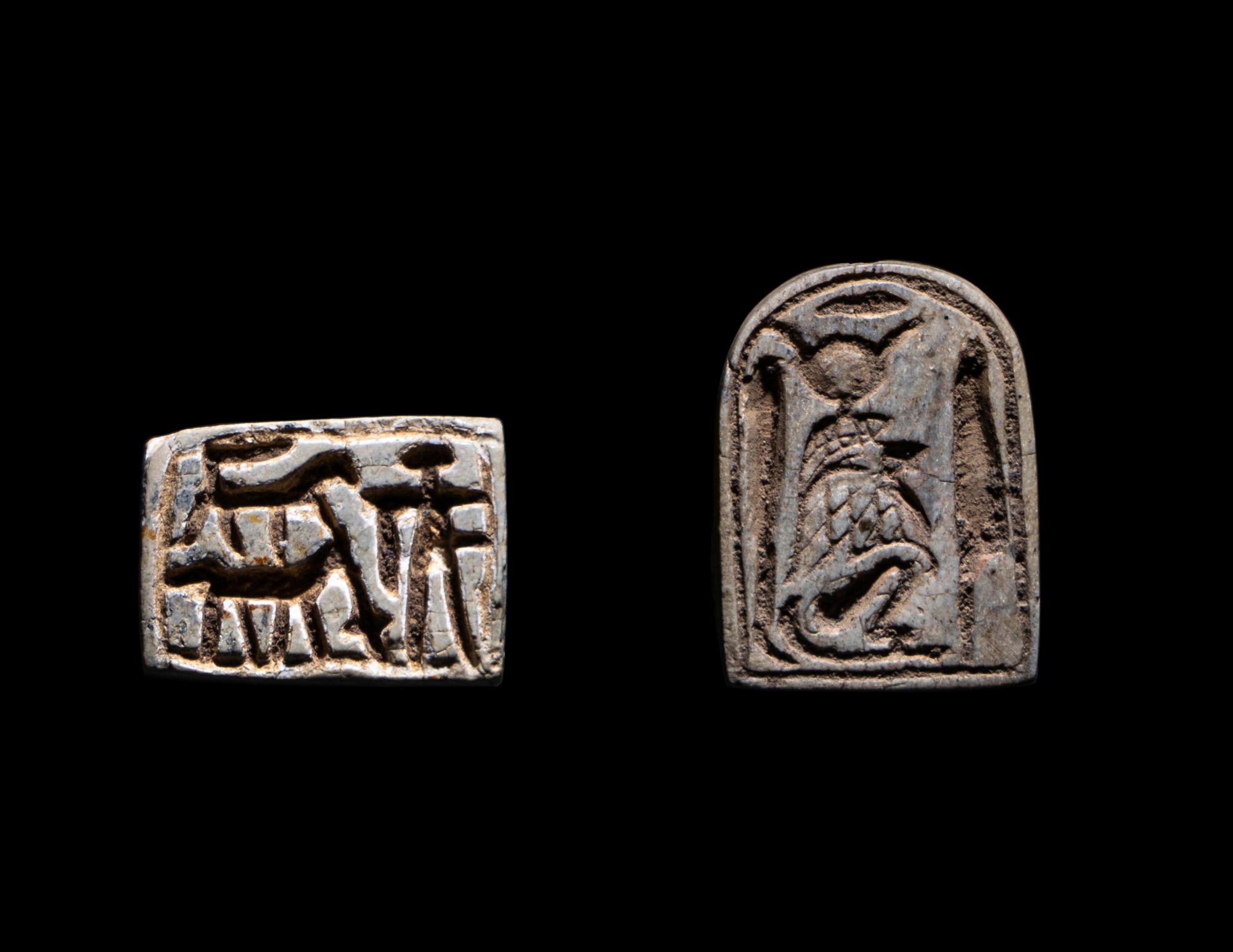 Two Egyptian Steatite Plaques