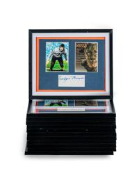 A Large Group of 12 Chicago Bears Hall of Famer George Musso Signed Autograph Shadowbox Displays