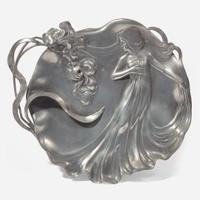 Archibald Knox for Liberty & Co., London Group of "Tudric" Pewter Metalware, England, circa 1900-1905