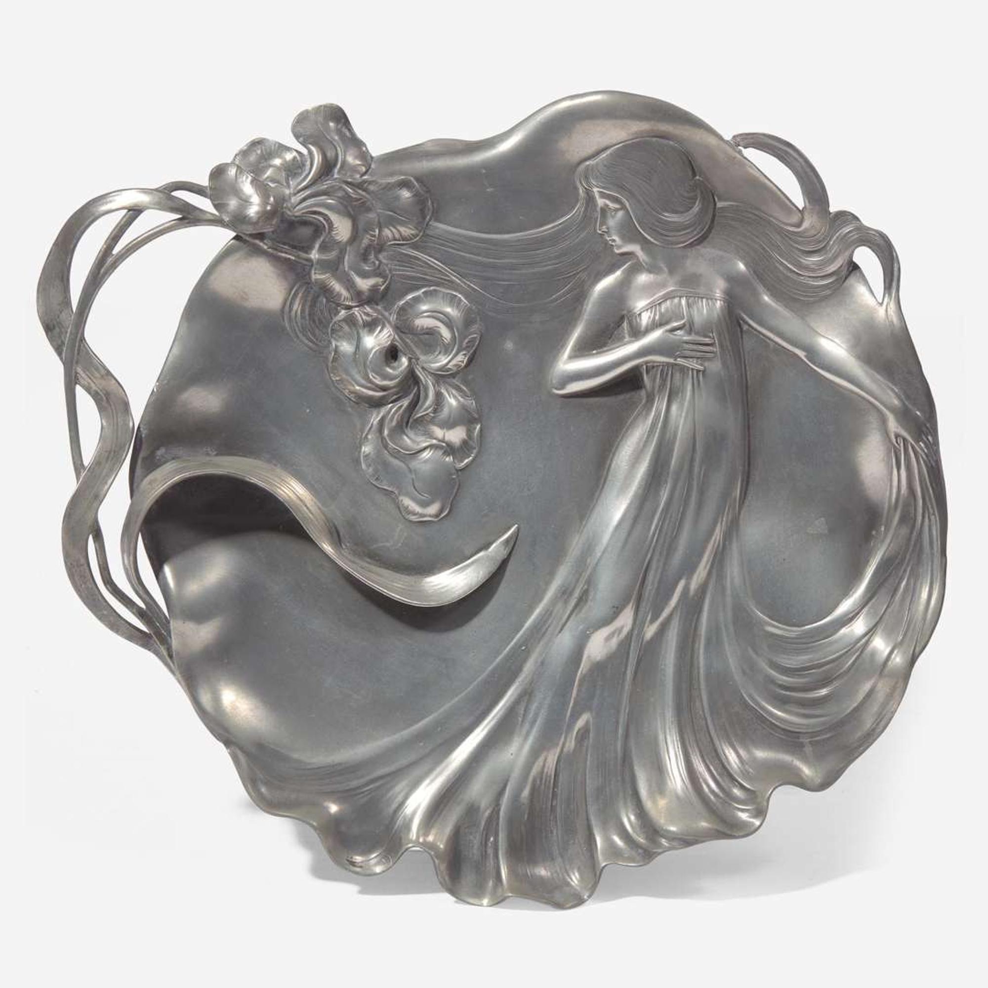 Archibald Knox for Liberty & Co., London Group of "Tudric" Pewter Metalware, England, circa 1900-1905
