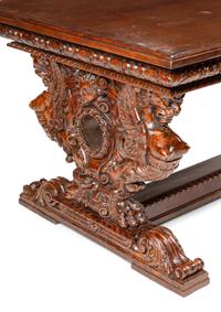 A Renaissance Revival Carved Walnut Library Table