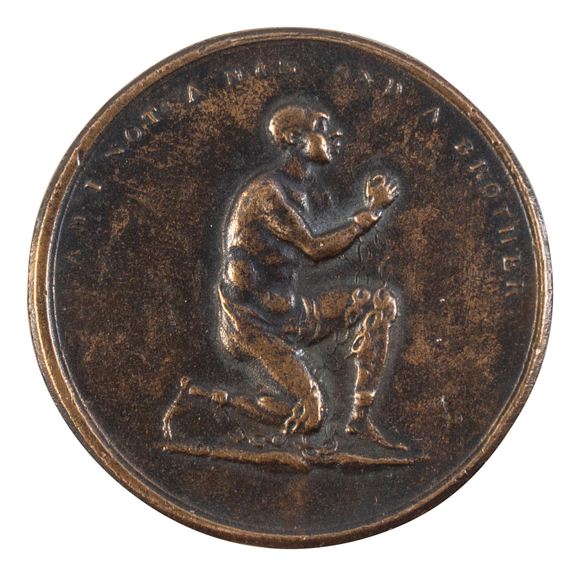 [ENSLAVEMENT & ABOLITION]. Anti-slavery "Am I Not a Man and a Brother?" token.