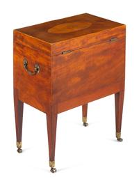 A George III Mahogany, Satinwood and Marquetry Cellarette