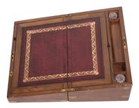 An English Brass Banded Lap Desk Width 15 5/8 inches. — 19TH CENTURY