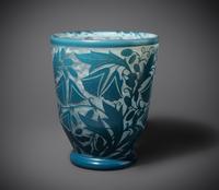 Blue cameo vase, c. 1900 Daum, France