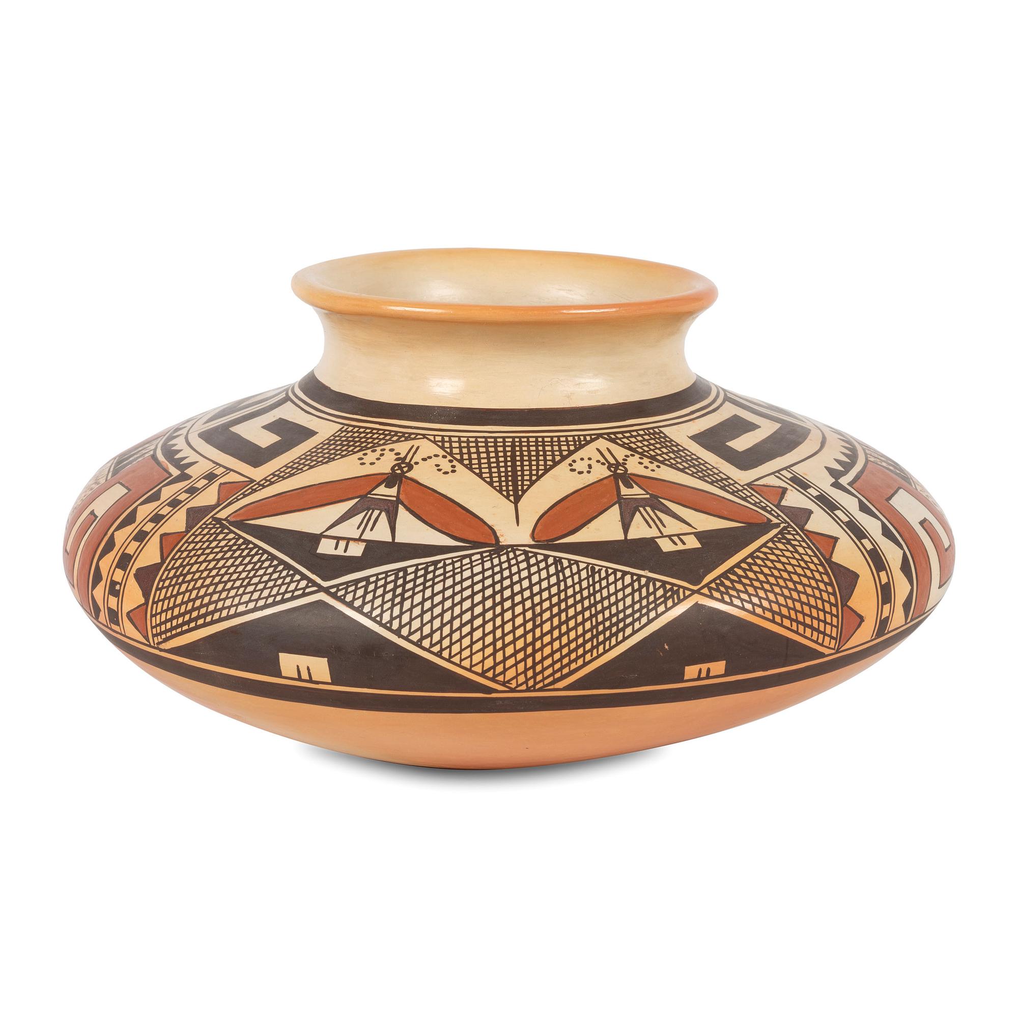 Polychrome Pottery Jar and Canteen