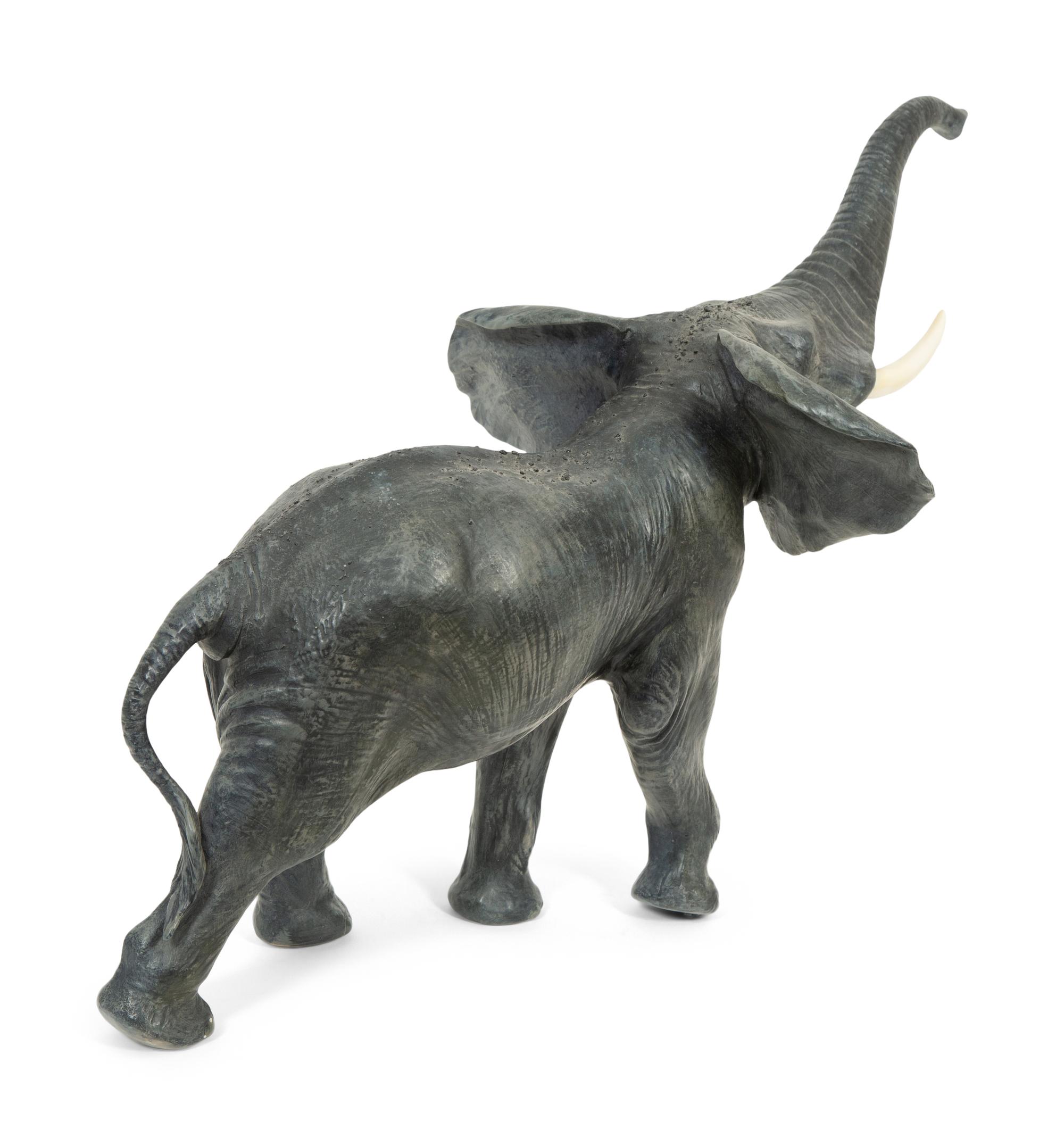 A Cybis Grey Bisque Porcelain African Elephant Figure