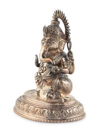 An East Indian or Nepalese Silver Ganesh