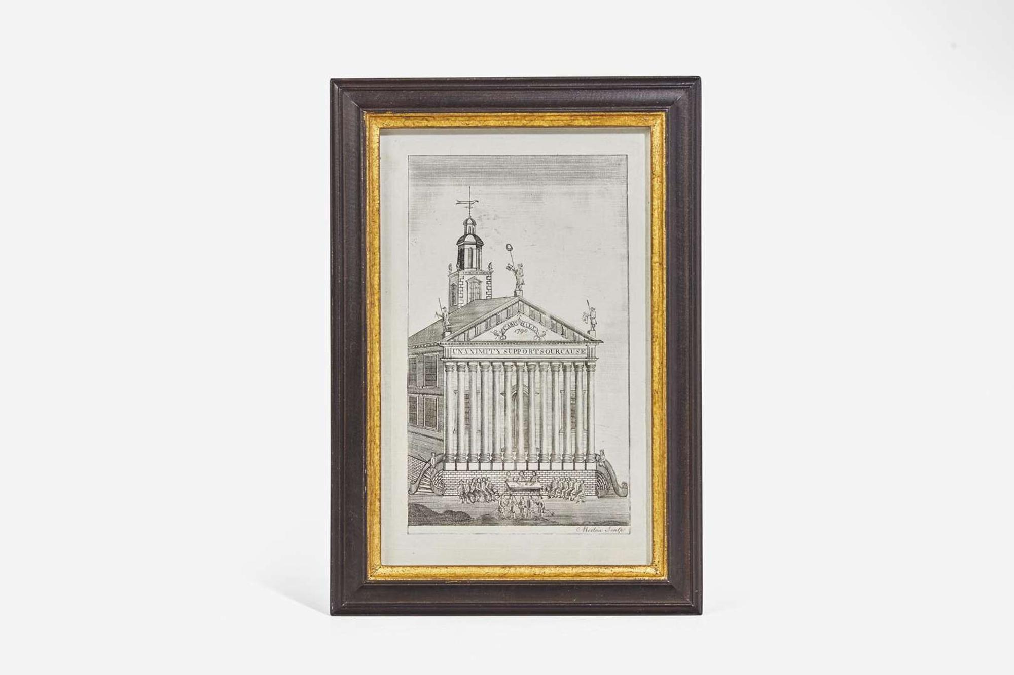 John Morton (English or American, 18th century), A rare engraving of Carpenter's Hall, circa 1790
