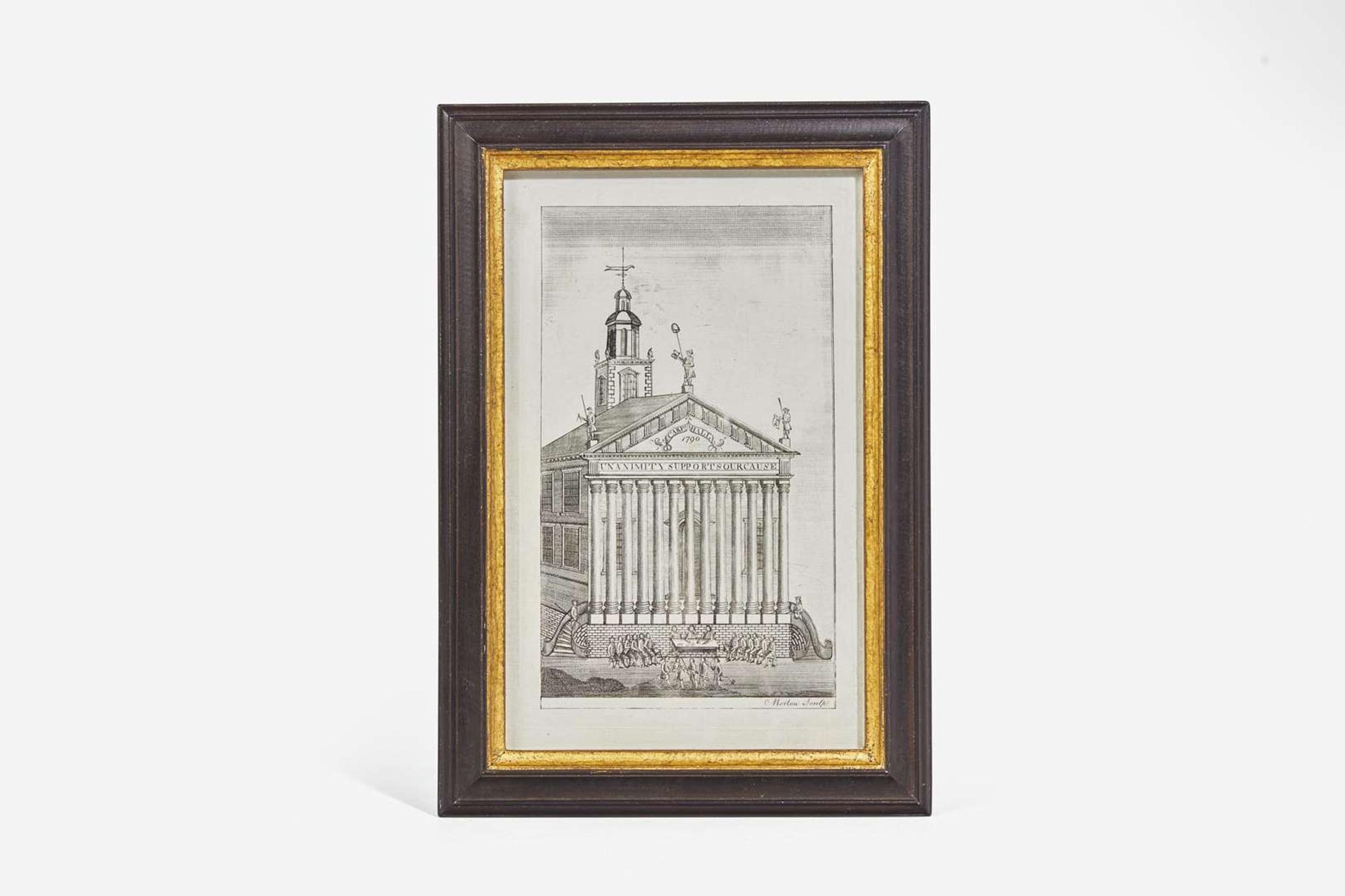 John Morton (English or American, 18th century), A rare engraving of Carpenter's Hall, circa 1790