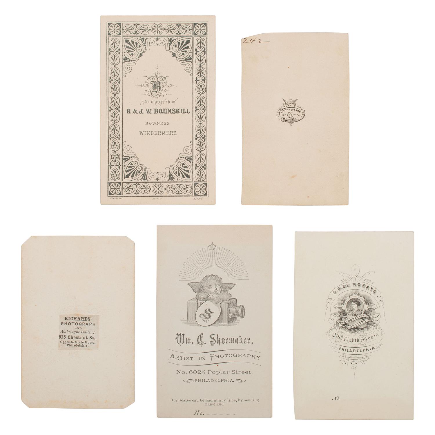 [Early Photography] Group of 19 Photographs of Quakers, incl. Lucretia Mott and Brigflatts Meeting House.