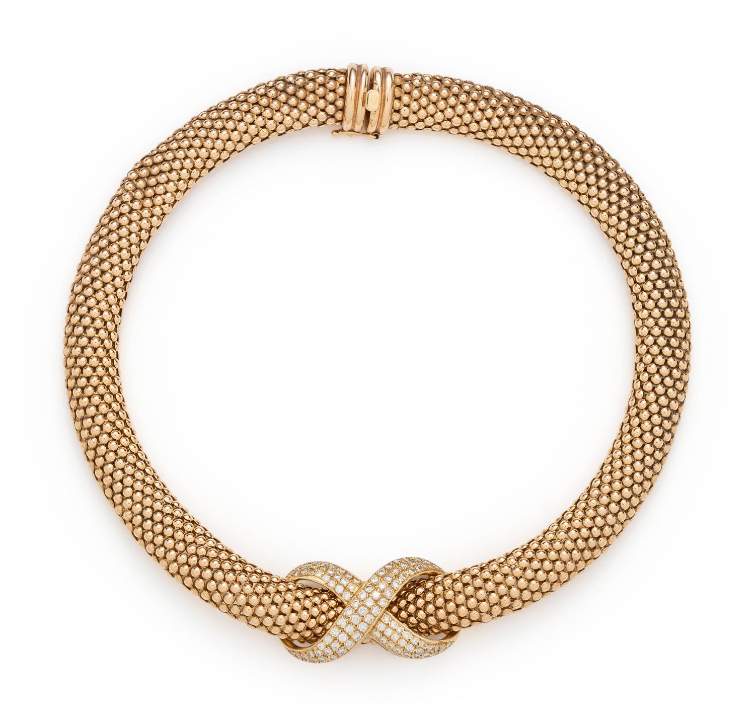 SOLD: YELLOW GOLD AND DIAMOND NECKLACE