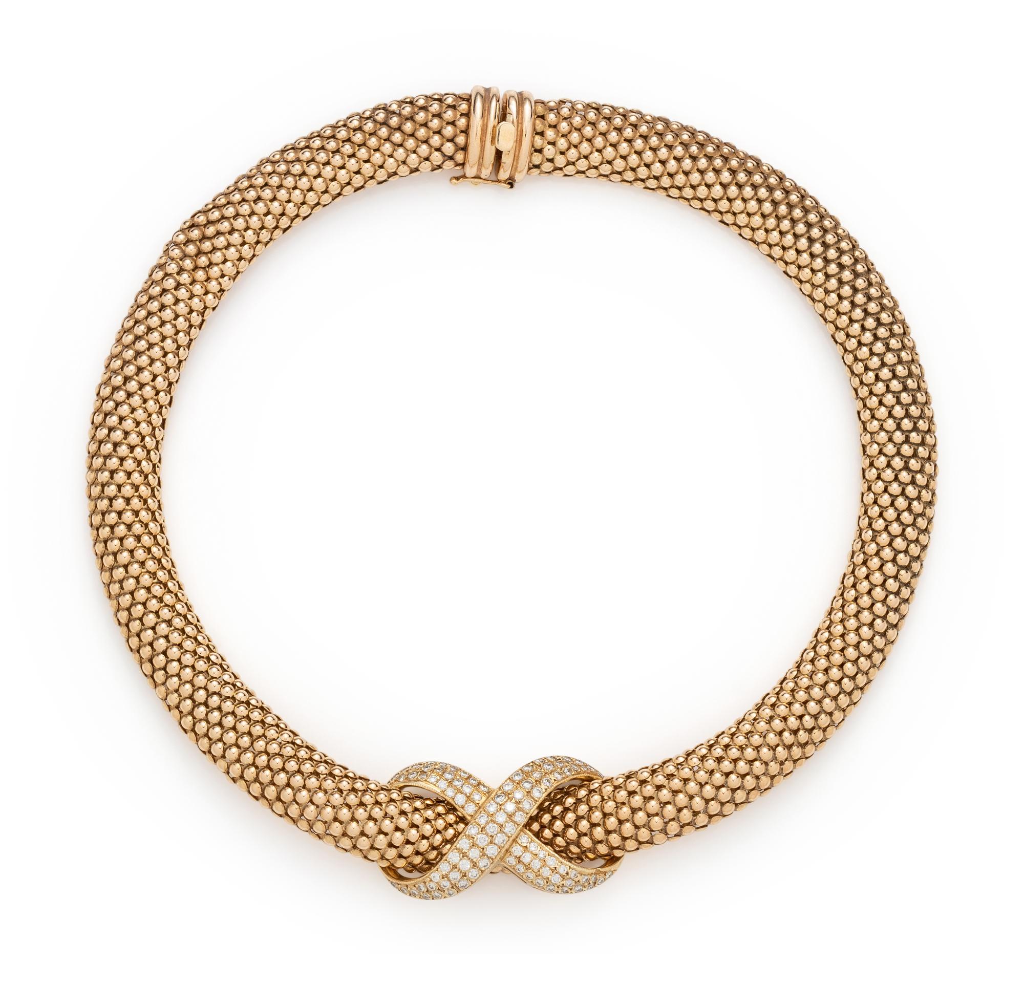 SOLD: YELLOW GOLD AND DIAMOND NECKLACE