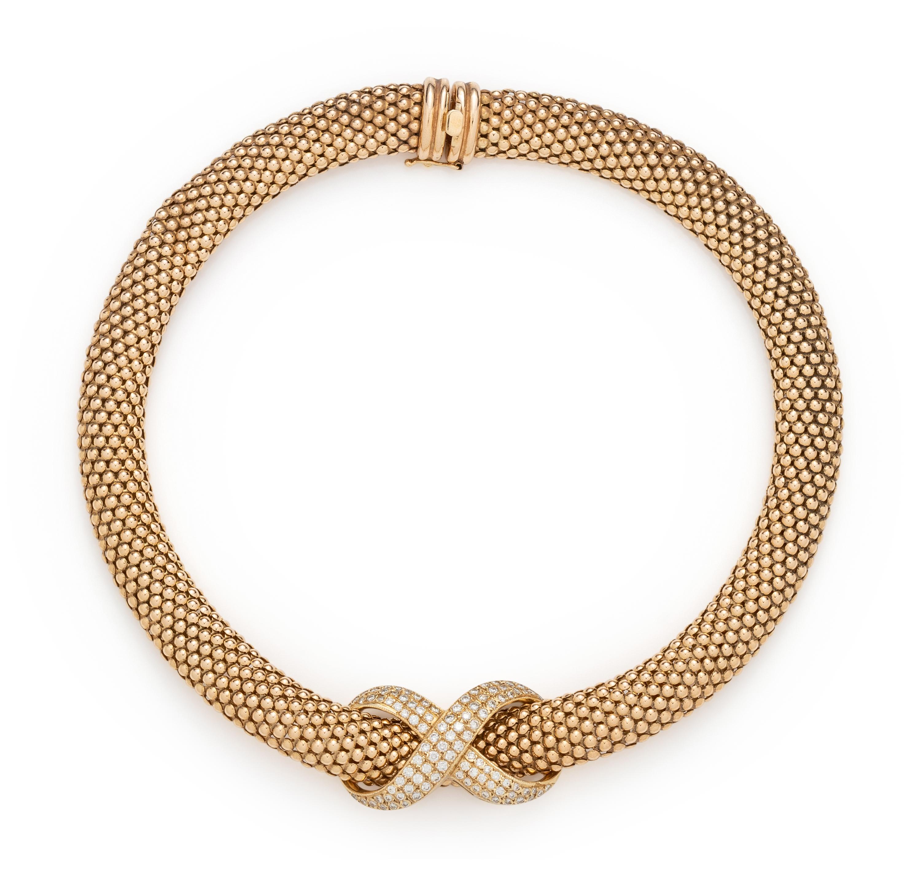SOLD: YELLOW GOLD AND DIAMOND NECKLACE